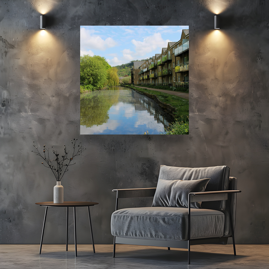 Giclee Mounted Wall Art Prints. Mytholmryod. The Rochdale Canal. West Yorkshire. England.