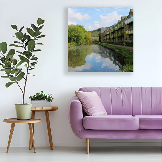 Giclee Mounted Wall Art Prints. Mytholmryod. The Rochdale Canal. West Yorkshire. England.