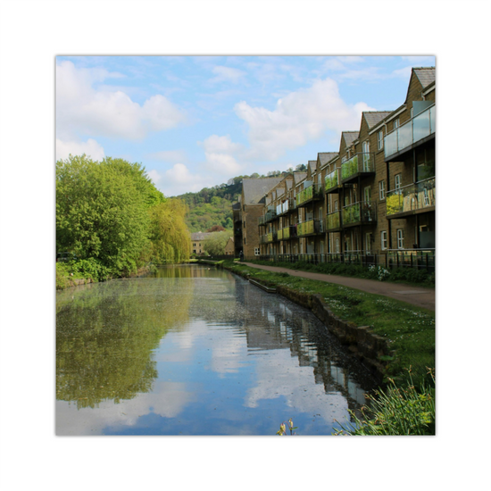 Giclee Mounted Wall Art Prints. Mytholmryod. The Rochdale Canal. West Yorkshire. England.
