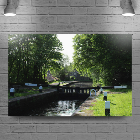 Giclée Mounted Wall Art Prints. Sowerby Bridge. The Rochdale Canal. West Yorkshire. England.