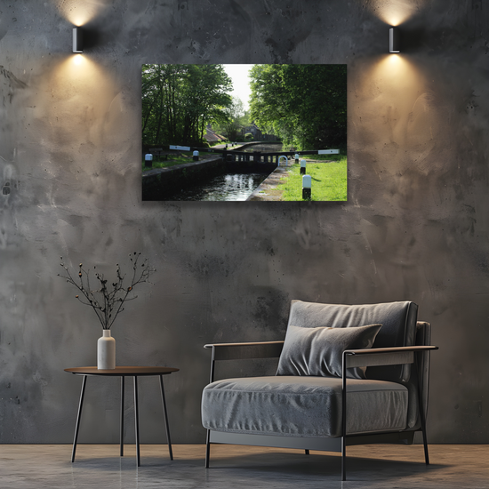 Giclée Mounted Wall Art Prints. Sowerby Bridge. The Rochdale Canal. West Yorkshire. England.