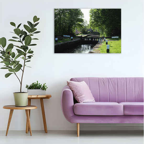 Giclée Mounted Wall Art Prints. Sowerby Bridge. The Rochdale Canal. West Yorkshire. England.