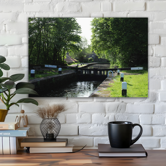 Giclée Mounted Wall Art Prints. Sowerby Bridge. The Rochdale Canal. West Yorkshire. England.