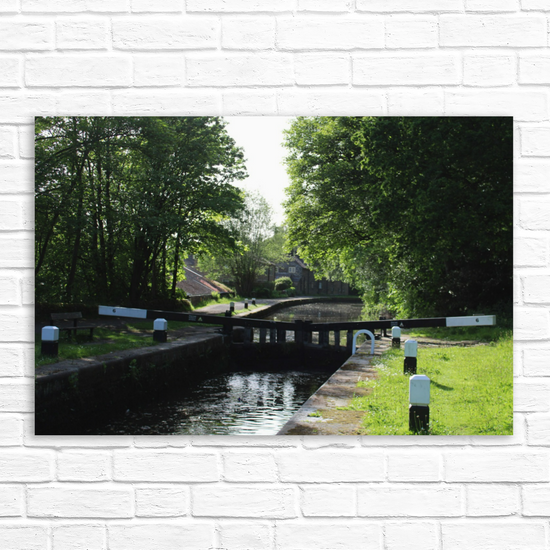 Giclée Mounted Wall Art Prints. Sowerby Bridge. The Rochdale Canal. West Yorkshire. England.