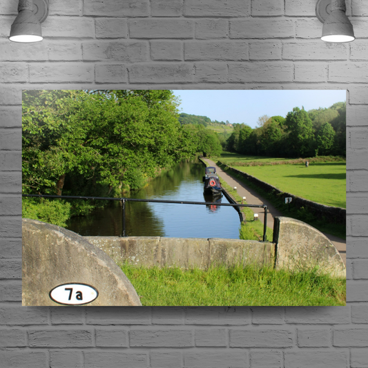 Giclée Mounted Wall Art Prints. Sowerby Bridge. The Rochdale Canal. West Yorkshire. England.