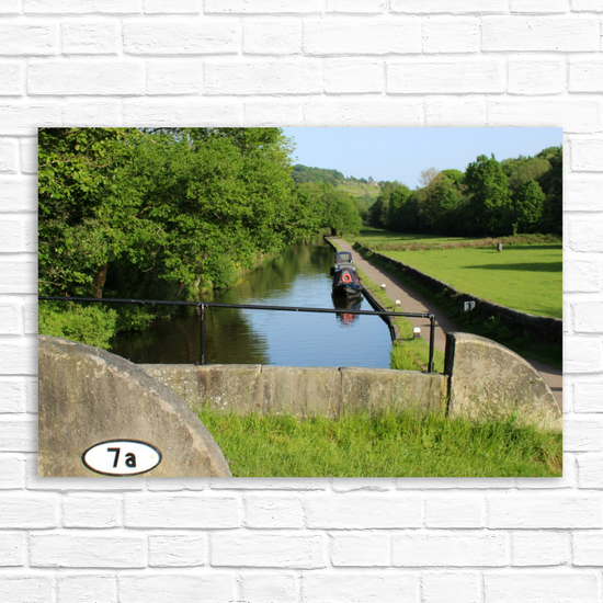 Giclée Mounted Wall Art Prints. Sowerby Bridge. The Rochdale Canal. West Yorkshire. England.