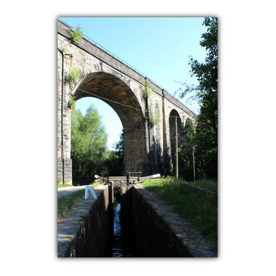 Giclee Mounted Wall Art Prints. Uppermil Viaduct. The Huddersfield Narrow Canal. Saddleworth. Lancashire. England.