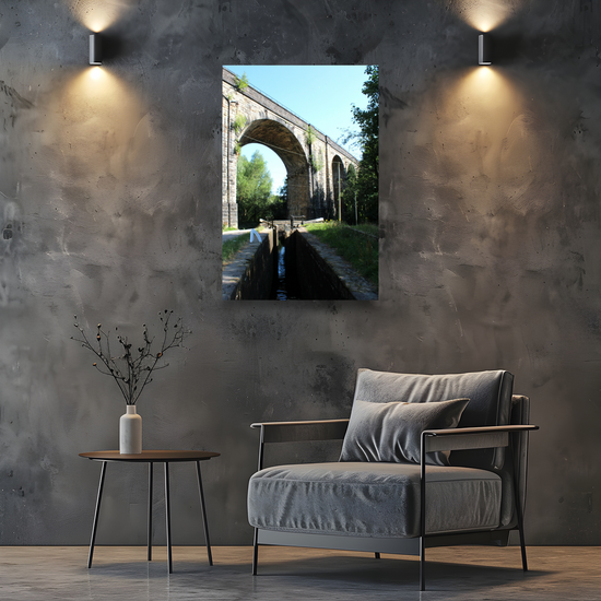 Giclee Mounted Wall Art Prints. Uppermil Viaduct. The Huddersfield Narrow Canal. Saddleworth. Lancashire. England.