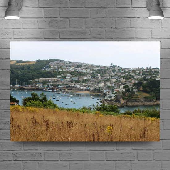 Giclee Mounted Wall Art Prints. Polruan Aerial View From Fowey. Cornwall. England.
