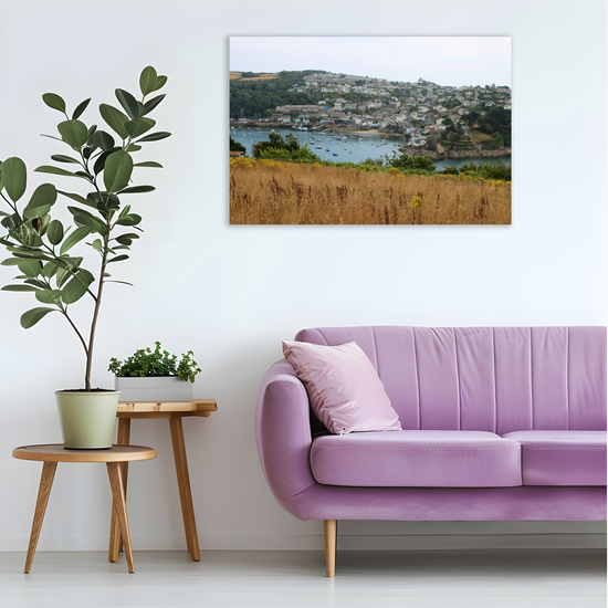 Giclee Mounted Wall Art Prints. Polruan Aerial View From Fowey. Cornwall. England.