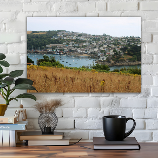 Giclee Mounted Wall Art Prints. Polruan Aerial View From Fowey. Cornwall. England.