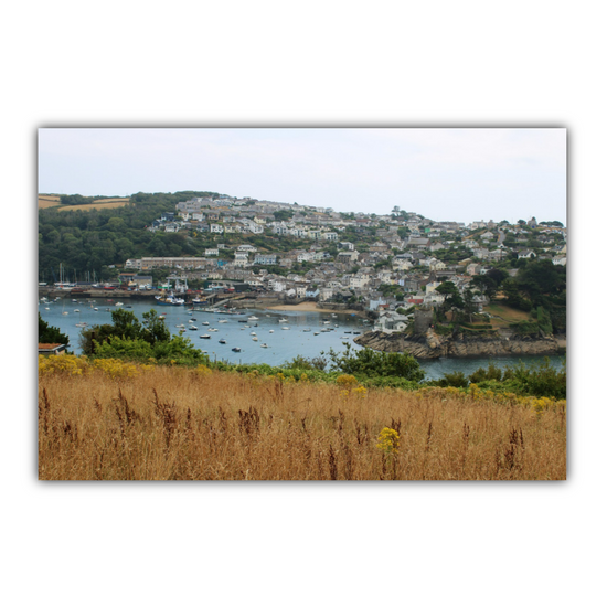 Giclee Mounted Wall Art Prints. Polruan Aerial View From Fowey. Cornwall. England.