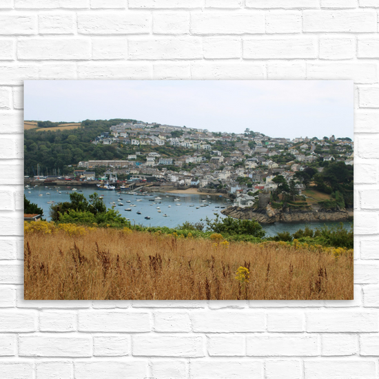 Giclee Mounted Wall Art Prints. Polruan Aerial View From Fowey. Cornwall. England.