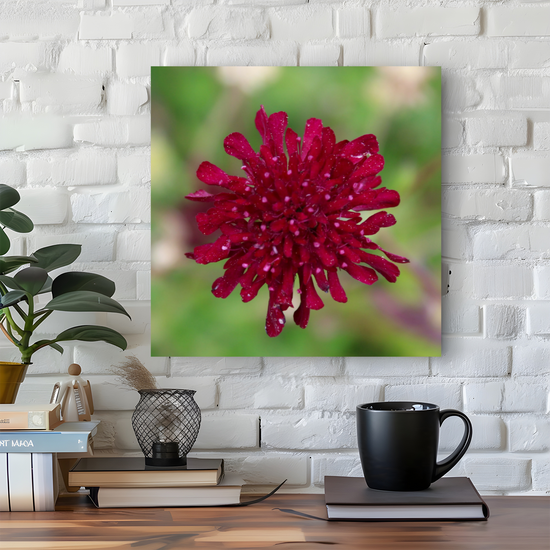 Giclee Mounted Wall Art Prints. Knautia Macedonica Flower. The Lost Gardens of Heligan. Pentewan. St. Austell. Cornwall. England.