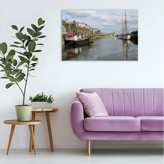Giclee Mounted Wall Art Prints. Charlestown. Cornwall. England.