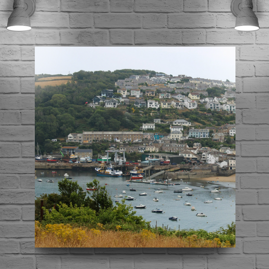 Giclee Mounted Wall Art Prints. Polruan Aerial View From Fowey. Cornwall. England.