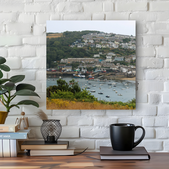 Giclee Mounted Wall Art Prints. Polruan Aerial View From Fowey. Cornwall. England.