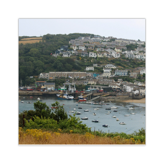 Giclee Mounted Wall Art Prints. Polruan Aerial View From Fowey. Cornwall. England.