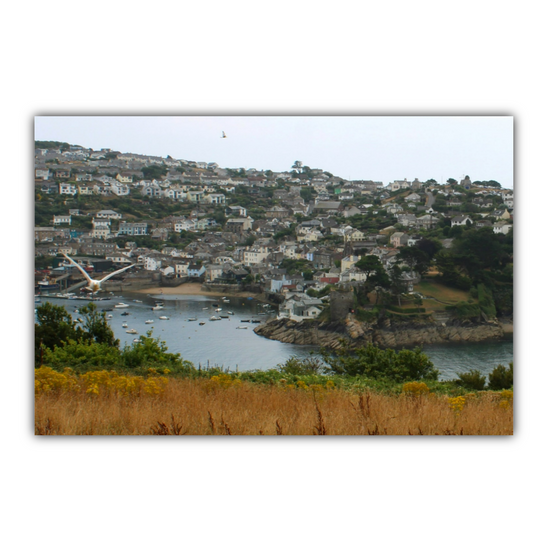 Giclee Mounted Wall Art Pints. Polruan Aerial View From Fowey. Cornwall. England.