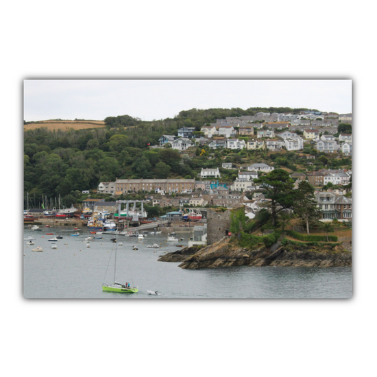 Giclee Mounted Wall Art Prints. Polruan Aerial View From Fowey. Cornwall. England.