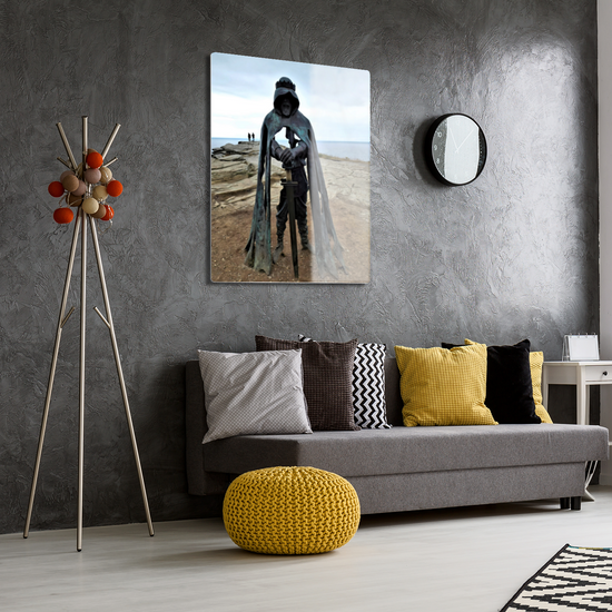 Metal Wall Art Prints. King Arthur Statue. Tintagel. Cornwall. England.