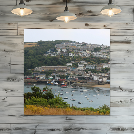 Metal Wall Art Prints. Polruan Aerial View From Fowey. Cornwall. England.