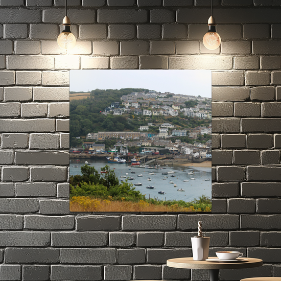 Metal Wall Art Prints. Polruan Aerial View From Fowey. Cornwall. England.