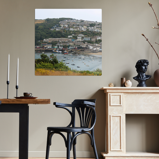 Metal Wall Art Prints. Polruan Aerial View From Fowey. Cornwall. England.