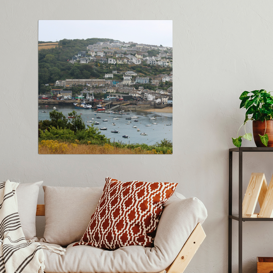 Metal Wall Art Prints. Polruan Aerial View From Fowey. Cornwall. England.