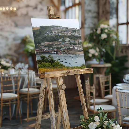 Metal Wall Art Prints. Polruan Aerial View From Fowey. Cornwall. England.