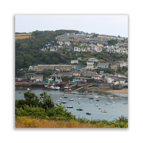Metal Wall Art Prints. Polruan Aerial View From Fowey. Cornwall. England.