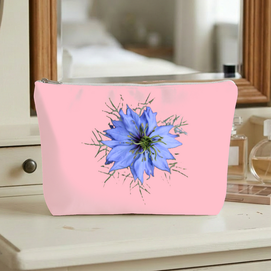 The Luxury Poly Linen Cosmetic Bag. Flowers & Nature.