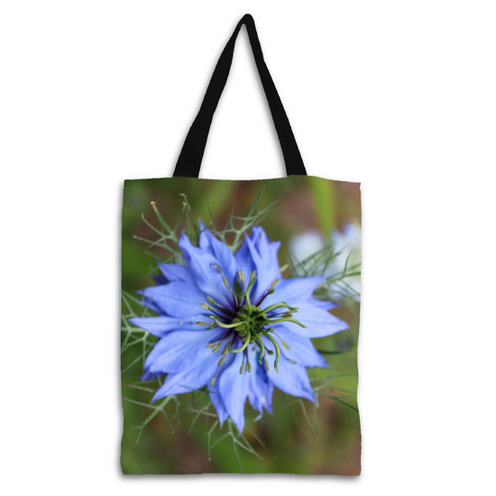 The Elegant All - Over Printed Poly Canvas Tote Bag. Flowers & Nature.