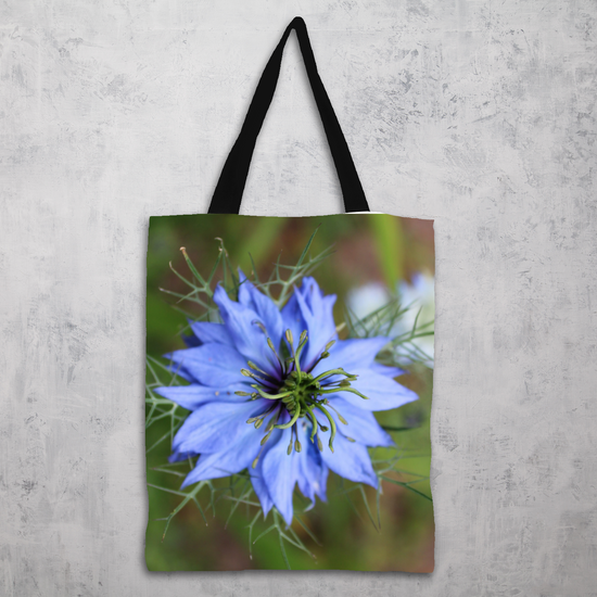 The Elegant All - Over Printed Poly Canvas Tote Bag. Flowers & Nature.