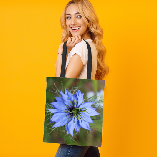 The Elegant All - Over Printed Poly Canvas Tote Bag. Flowers & Nature.