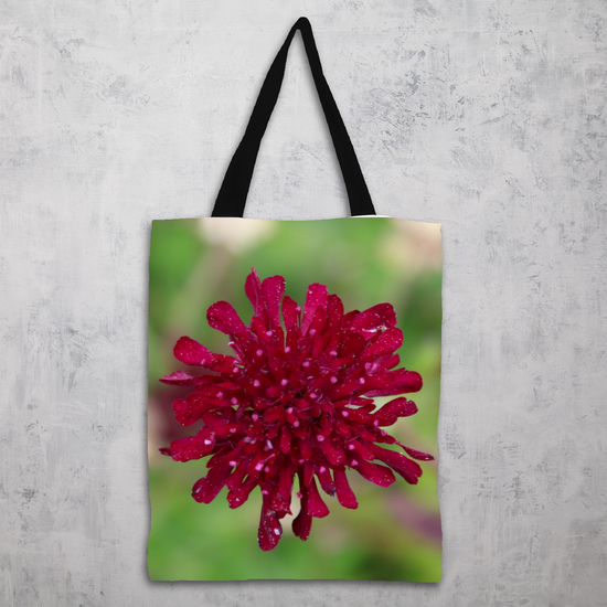 The Elegant All - Over Printed Poly Canvas Tote Bag. Flowers & Nature.
