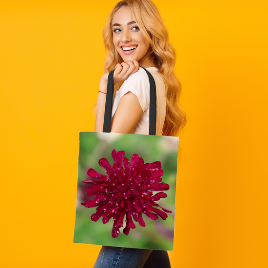 The Elegant All - Over Printed Poly Canvas Tote Bag. Flowers & Nature.