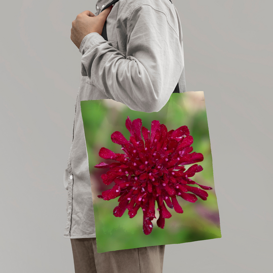 The Elegant All - Over Printed Poly Canvas Tote Bag. Flowers & Nature.