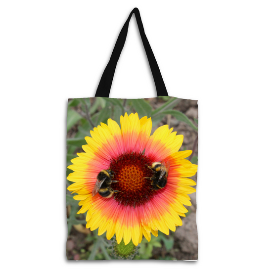 The Elegant  All - Over Printed Poly Canvas Tote Bag. Flowers & Nature.