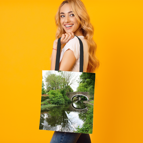 The Elegant All - Over Printed Poly Canvas Tote Bag. Flowers & Nature.