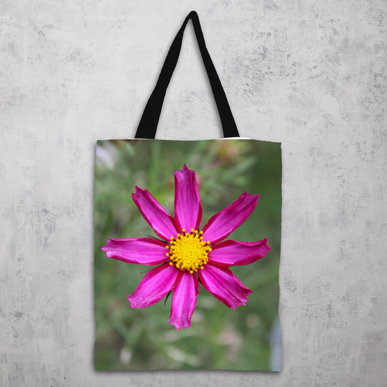 The Elegant All - Over Printed Poly Canvas Tote Bag. Flowers & Nature.