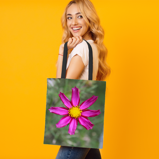 The Elegant All - Over Printed Poly Canvas Tote Bag. Flowers & Nature.