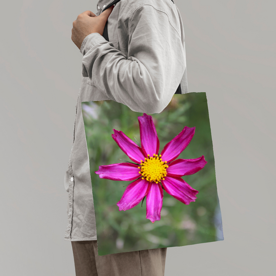 The Elegant All - Over Printed Poly Canvas Tote Bag. Flowers & Nature.