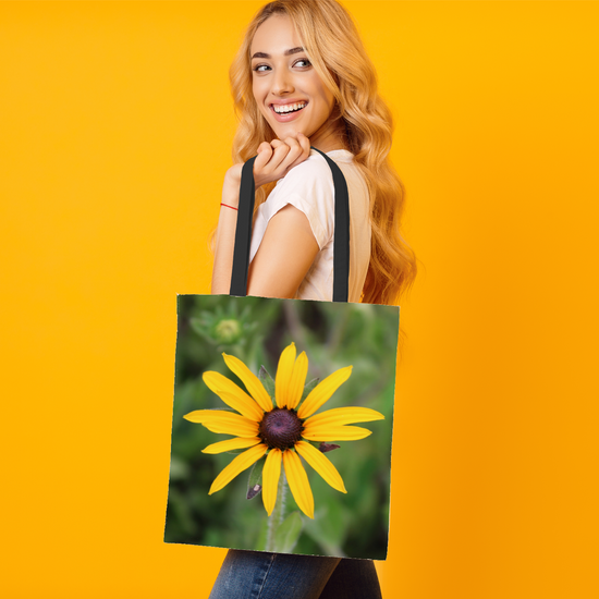 The Elegant All - Over Printed Poly Canvas Tote Bag. Flowers & Nature.
