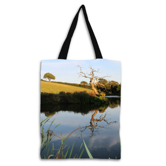 The Elegant All - Over Printed Poly Canvas Tote Bag. Flowers & Nature.