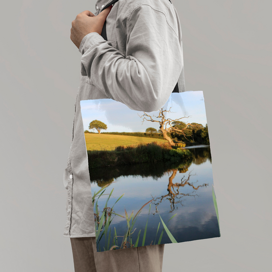 The Elegant All - Over Printed Poly Canvas Tote Bag. Flowers & Nature.