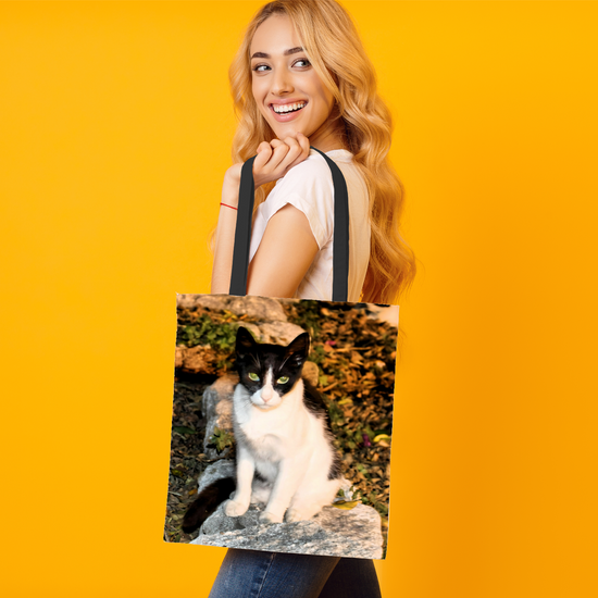 The Elegant All - Over Printed Poly Canvas Tote Bag. Flowers & Nature.