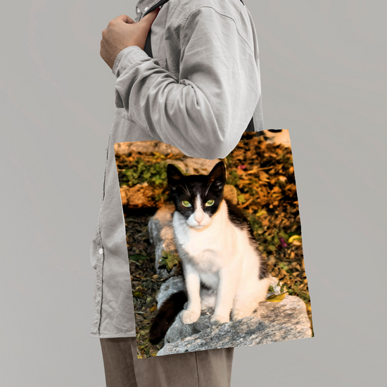 The Elegant All - Over Printed Poly Canvas Tote Bag. Flowers & Nature.