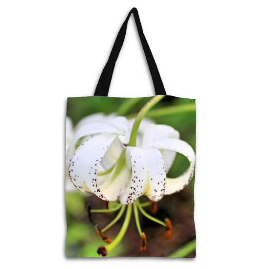 The Elegant All - Over Printed Poly Canvas Tote Bag. Flowers & Nature.