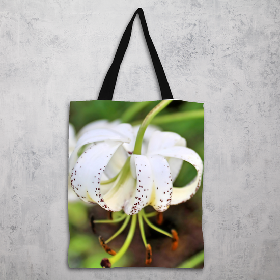The Elegant All - Over Printed Poly Canvas Tote Bag. Flowers & Nature.